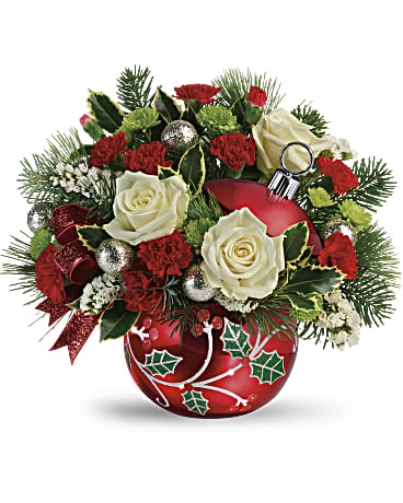 Teleflora's Classic Holly Ornament Bouquet